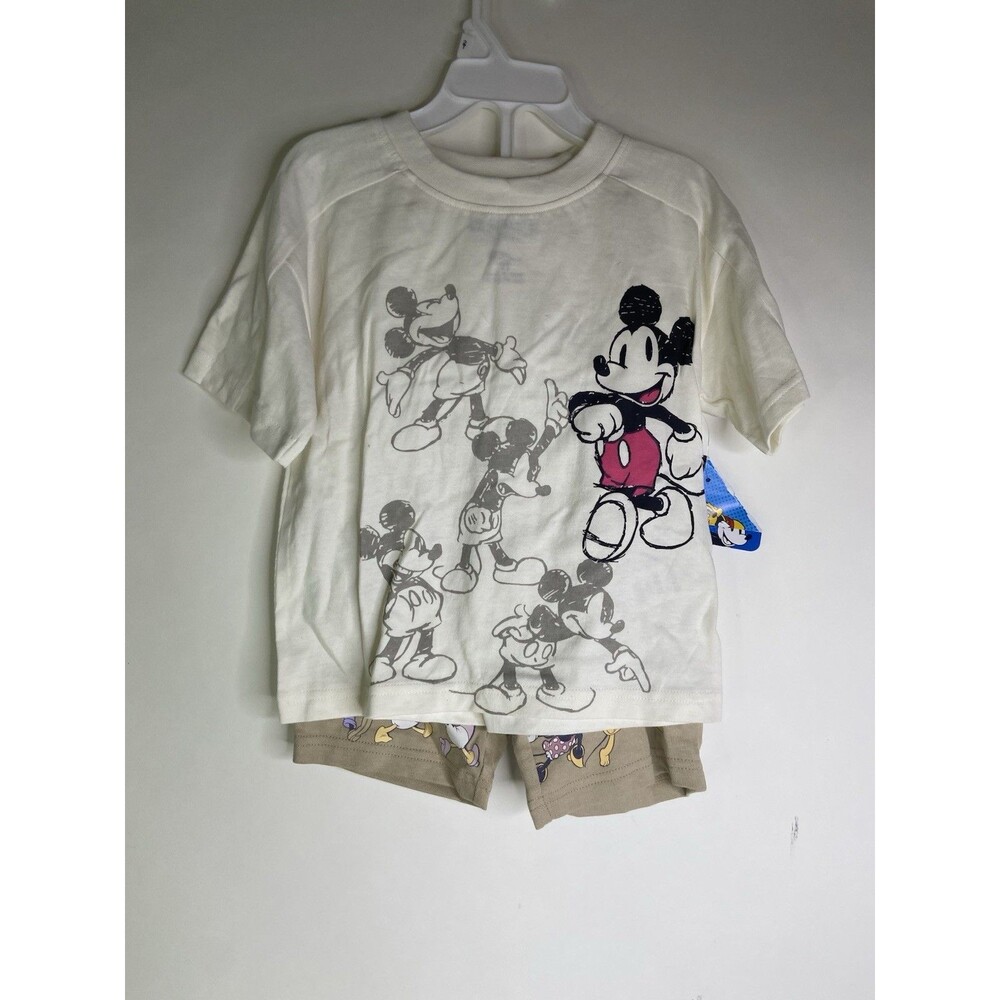 Disney Mickey Mouse T-Shirt Top Shorts Set Matching Outfit Kids Boys 2T